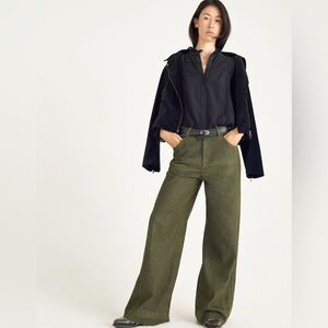 NWT Wide Leg Women's Jeans in Olive Green - size 1 in Cotelac or 6us